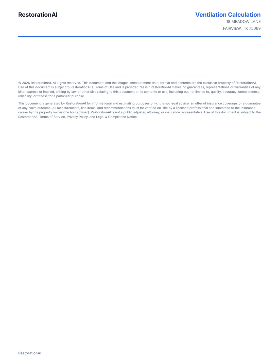 Fictional Ventilation Calculation sample page 5 of 5